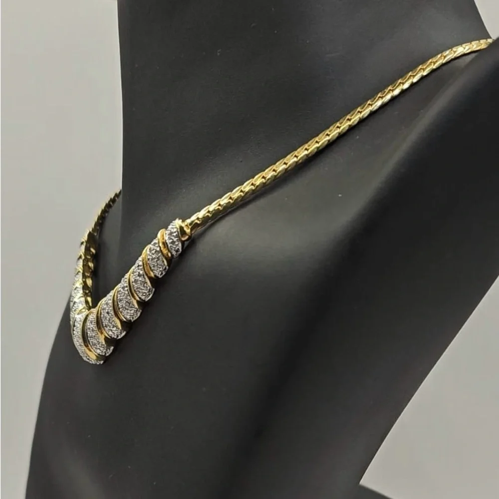 1.00 CT Elegant Natural Diamond Evening Necklace - Picture 3 of 6